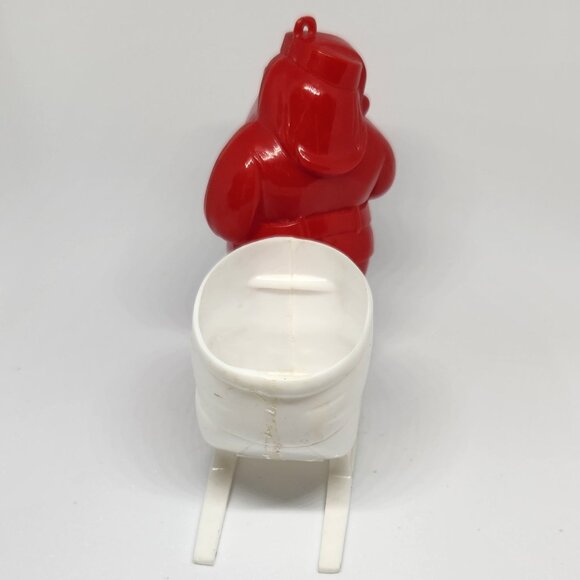 Hard Plastic Santa and Sled Candy Dispenser Vintage Christmas - Picture 4 of 4